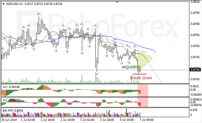 Анализ индикаторов Б. Вильямса для USD/CAD и NZD/USD на 07.07.2014