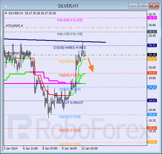 Анализ уровней Мюррея для SILVER Серебро на 13 января 2014