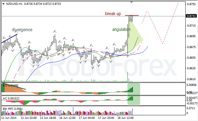 Анализ индикаторов Б. Вильямса для USD/CAD и NZD/USD на 19.06.2014