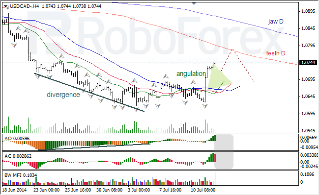 Анализ индикаторов Б. Вильямса для USD/CAD и NZD/USD на 14.07.2014