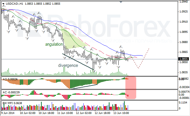 Анализ индикаторов Б. Вильямса для USD/CAD и NZD/USD на 16.06.2014