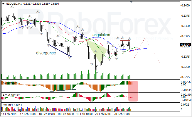 Анализ индикаторов Б. Вильямса для USD/CAD и NZD/USD на 21.02.2014