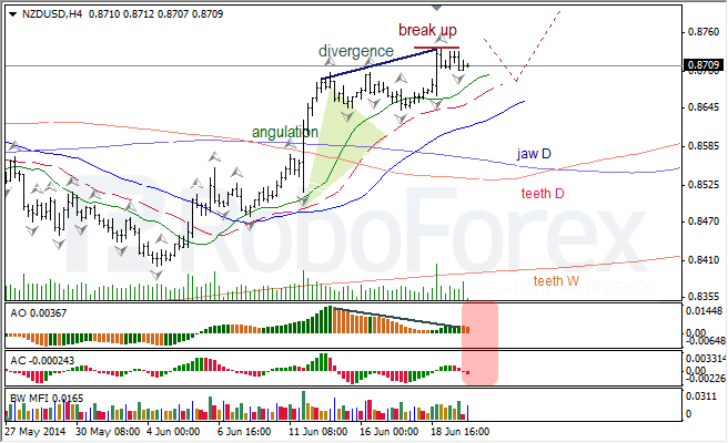 Анализ индикаторов Б. Вильямса для USD/CAD и NZD/USD на 20.06.2014