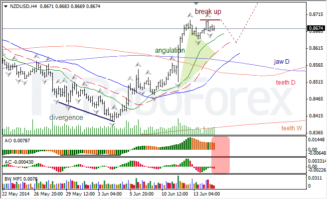 Анализ индикаторов Б. Вильямса для USD/CAD и NZD/USD на 17.06.2014