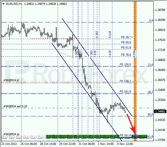 Анализ по Фибоначчи на 5 ноября 2013 EUR USD Евро доллар