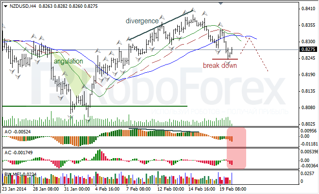 Анализ индикаторов Б. Вильямса для USD/CAD и NZD/USD на 20.02.2014