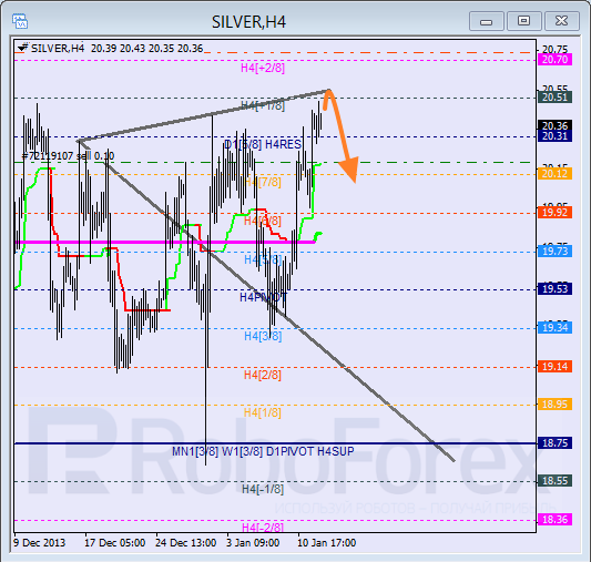 Анализ уровней Мюррея для SILVER Серебро на 14 января 2014