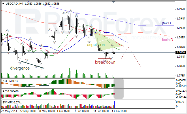 Анализ индикаторов Б. Вильямса для USD/CAD и NZD/USD на 16.06.2014