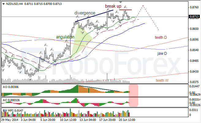 Анализ индикаторов Б. Вильямса для USD/CAD и NZD/USD на 24.06.2014