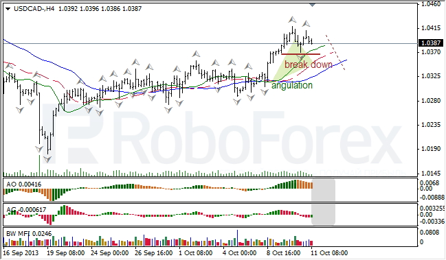 Анализ индикаторов Б. Вильямса для USD/CAD на 11.10.2013