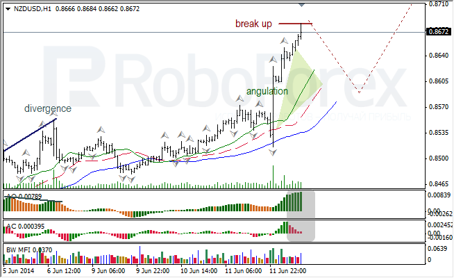 Анализ индикаторов Б. Вильямса для USD/CAD и NZD/USD на 12.06.2014