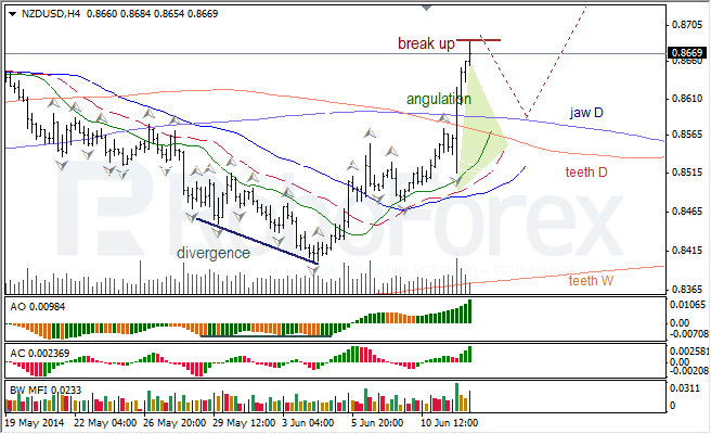 Анализ индикаторов Б. Вильямса для USD/CAD и NZD/USD на 12.06.2014