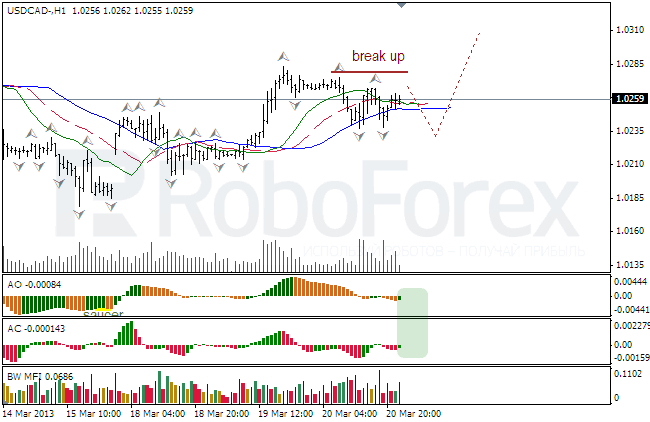 Анализ индикаторов Б. Вильямса для USD/CAD и NZD/USD на 21.03.2013