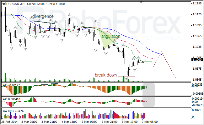 Анализ индикаторов Б. Вильямса для USD/CAD и NZD/USD на 07.03.2014