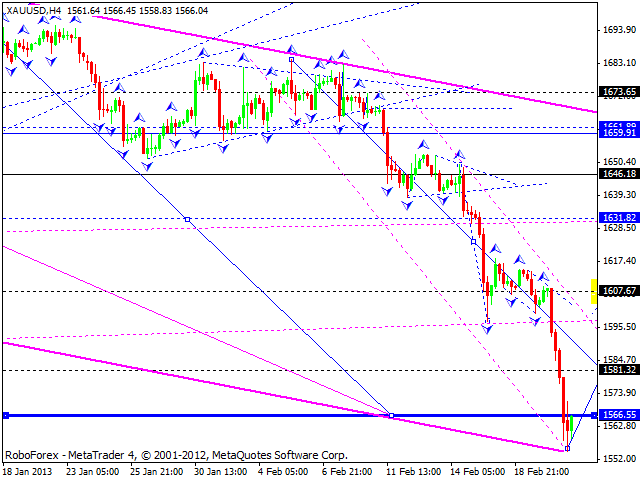 Технический анализ на 21.02.2013 EUR/USD, GBP/USD, USD/JPY, USD/CHF, AUD/USD, GOLD