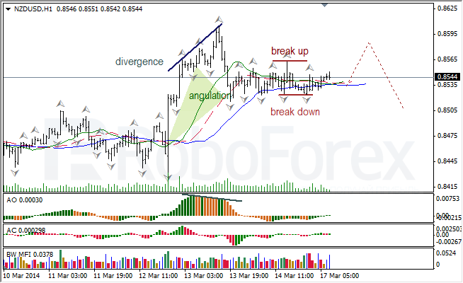 Анализ индикаторов Б. Вильямса для USD/CAD и NZD/USD на 17.03.2014