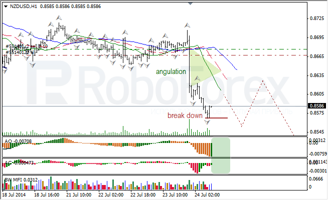 Анализ индикаторов Б. Вильямса для USD/CAD и NZD/USD на 24.07.2014