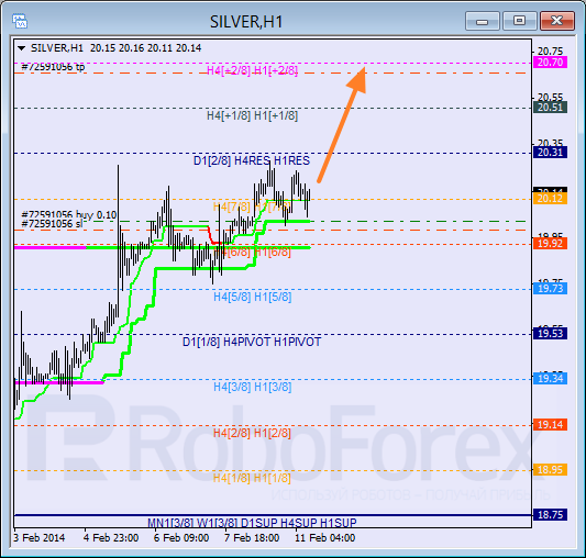 Анализ уровней Мюррея для SILVER Серебро на 11 февраля 2014