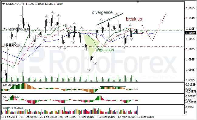 Анализ индикаторов Б. Вильямса для USD/CAD и NZD/USD на 17.03.2014