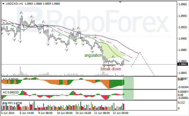 Анализ индикаторов Б. Вильямса для USD/CAD и NZD/USD на 12.06.2014