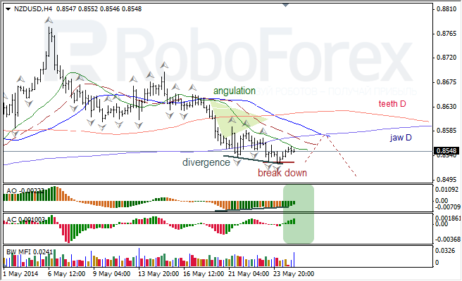 Анализ индикаторов Б. Вильямса для USD/CAD и NZD/USD на 27.05.2014