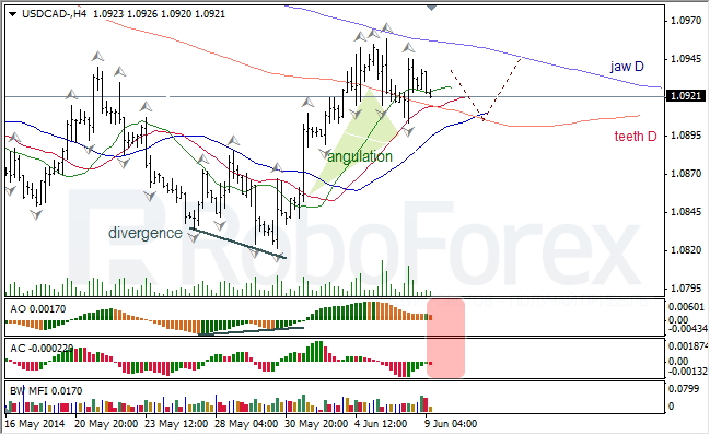 Анализ индикаторов Б. Вильямса для USD/CAD и NZD/USD на 09.06.2014