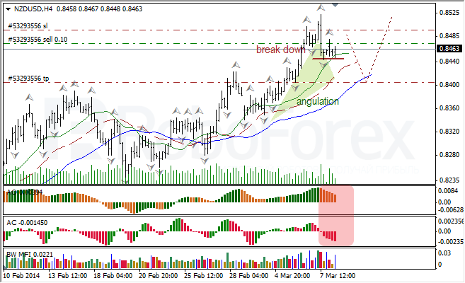 Анализ индикаторов Б. Вильямса для USD/CAD и NZD/USD на 10.03.2014