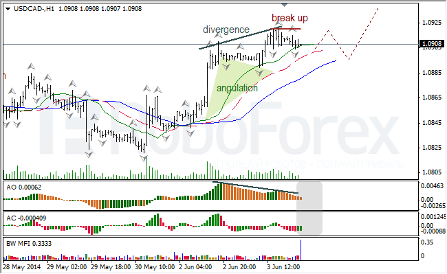 Анализ индикаторов Б. Вильямса для USD/CAD и NZD/USD на 04.06.2014