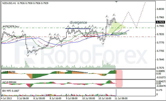 Анализ индикаторов Б. Вильямса для USD/CAD и NZD/USD на 11.07.2013