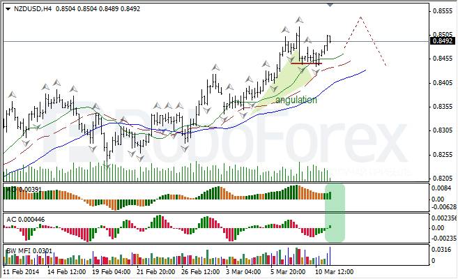 Анализ индикаторов Б. Вильямса для USD/CAD и NZD/USD на 11.03.2014