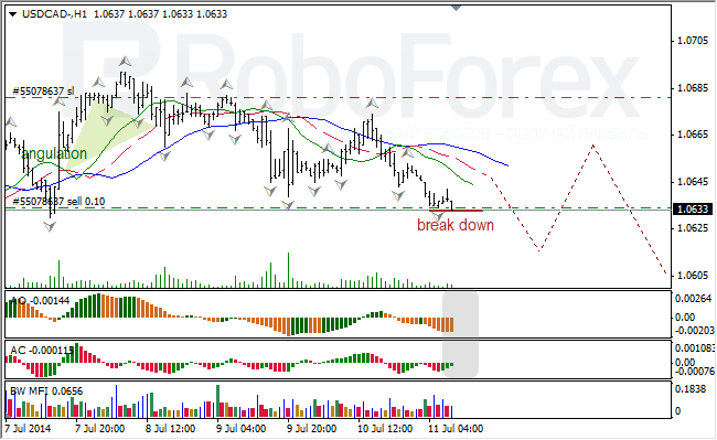 Анализ индикаторов Б. Вильямса для USD/CAD и NZD/USD на 11.07.2014