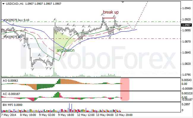 Анализ индикаторов Б. Вильямса для USD/CAD и NZD/USD на 14.05.2014