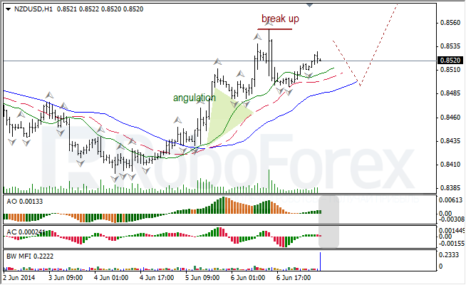 Анализ индикаторов Б. Вильямса для USD/CAD и NZD/USD на 09.06.2014