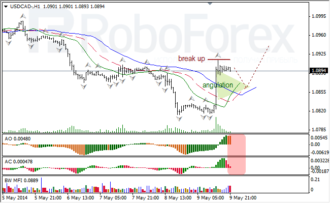 Анализ индикаторов Б. Вильямса для USD/CAD и NZD/USD на 12.05.2014