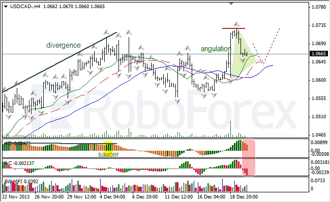 Анализ индикаторов Б. Вильямса для USD/CAD на 20.12.2013