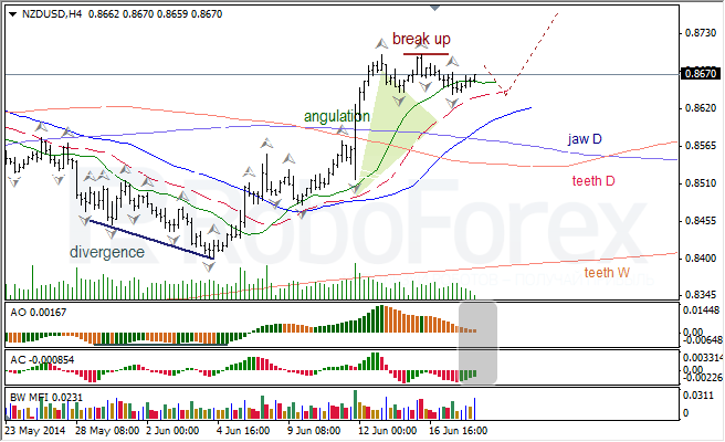 Анализ индикаторов Б. Вильямса для USD/CAD и NZD/USD на 18.06.2014