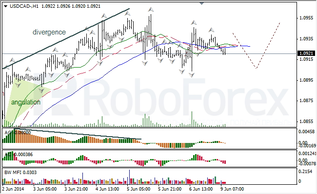 Анализ индикаторов Б. Вильямса для USD/CAD и NZD/USD на 09.06.2014