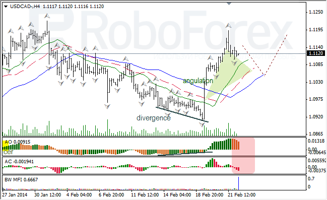 Анализ индикаторов Б. Вильямса для USD/CAD и NZD/USD на 24.02.2014