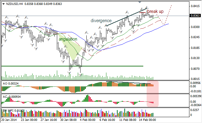 Анализ индикаторов Б. Вильямса для USD/CAD и NZD/USD на 18.02.2014