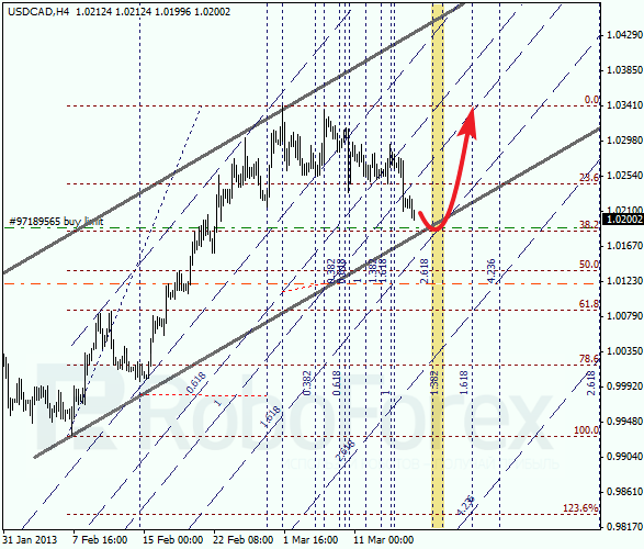 Анализ по Фибоначчи для USD/CAD на 15.03.2013