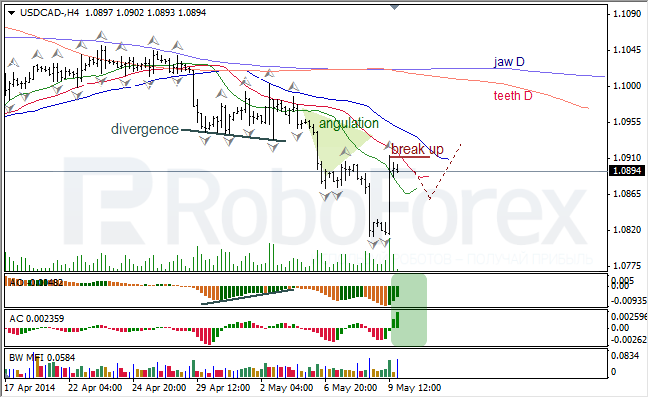 Анализ индикаторов Б. Вильямса для USD/CAD и NZD/USD на 12.05.2014