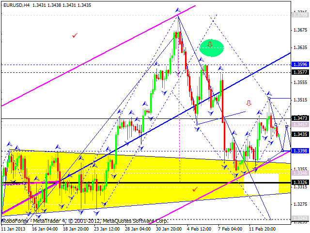 Технический анализ на 14.02.2013 EUR/USD, GBP/USD, USD/JPY, USD/CHF, AUD/USD, GOLD